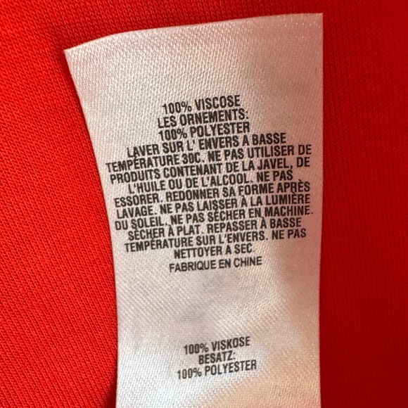 Ted Baker Orange-Red Eyelet Ruffled Neckline Top, Size 4 (10/L) - Picture 11 of 12